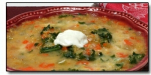 Greens and Lentil Soup  with Kale