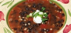 Black Bean Soup with Israeli Couscous